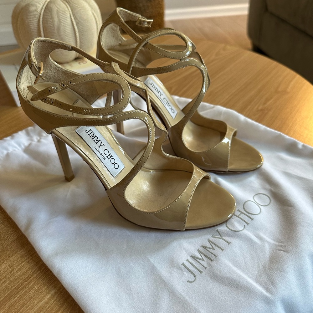 Jimmy Choo Lang Patent Strappy Sandal